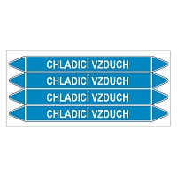 Značení potrubí, chladicí vzduch,4 ks, 250 × 26 mm